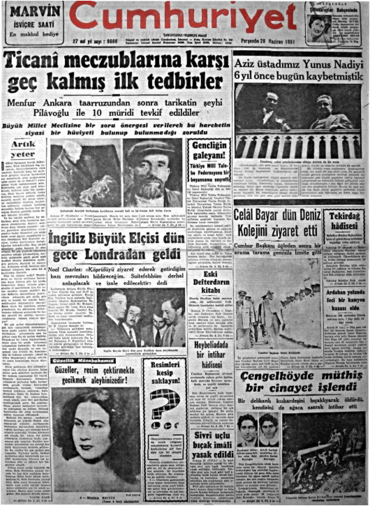 Tarihten bir gazete sayfası