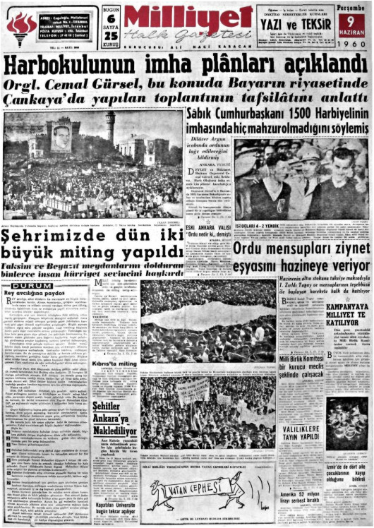 Tarihten bir gazete sayfası