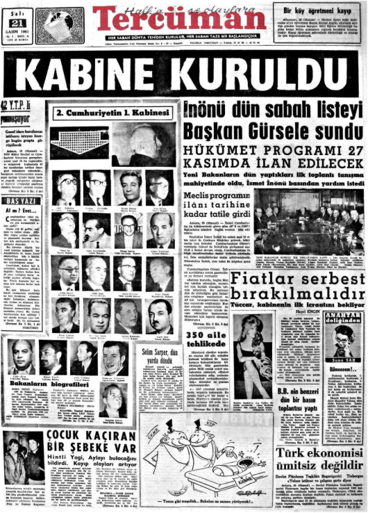 Tarihten bir gazete sayfası