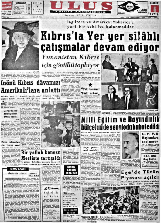 Tarihten bir gazete sayfası