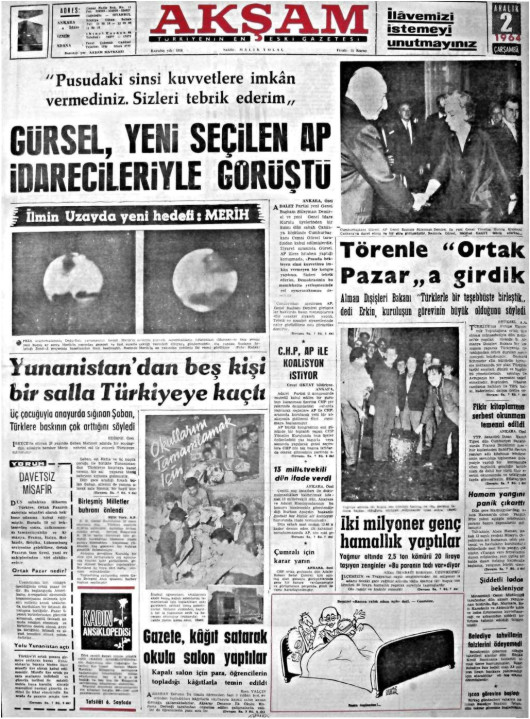 Tarihten bir gazete sayfası