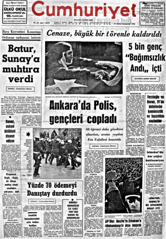 Tarihten bir gazete sayfası
