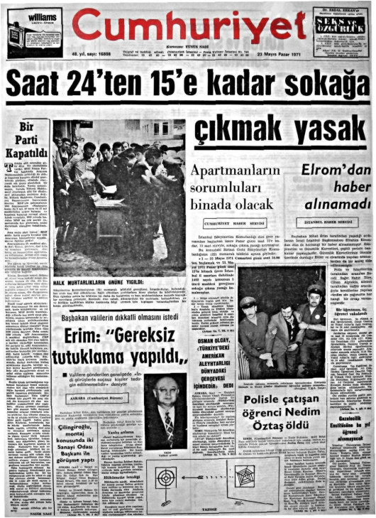 Tarihten bir gazete sayfası