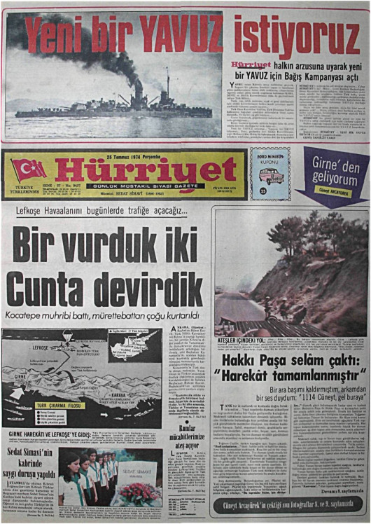 Tarihten bir gazete sayfası