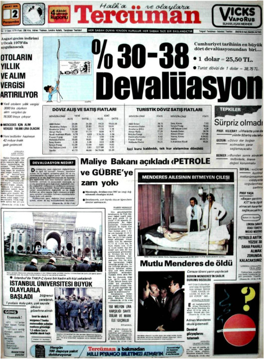 Tarihten bir gazete sayfası