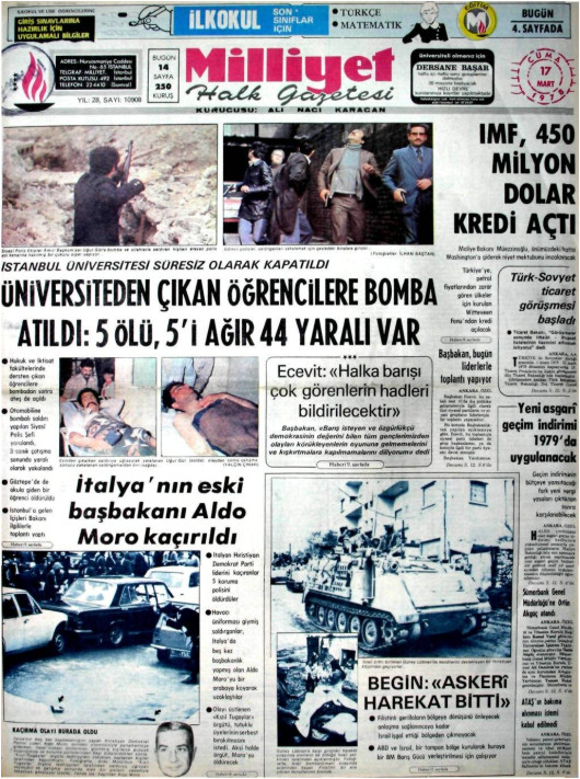 Tarihten bir gazete sayfası