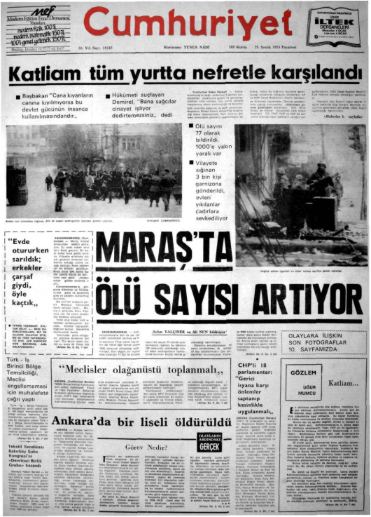 Tarihten bir gazete sayfası