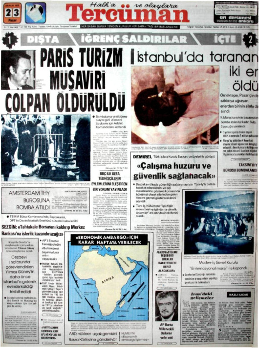 Tarihten bir gazete sayfası