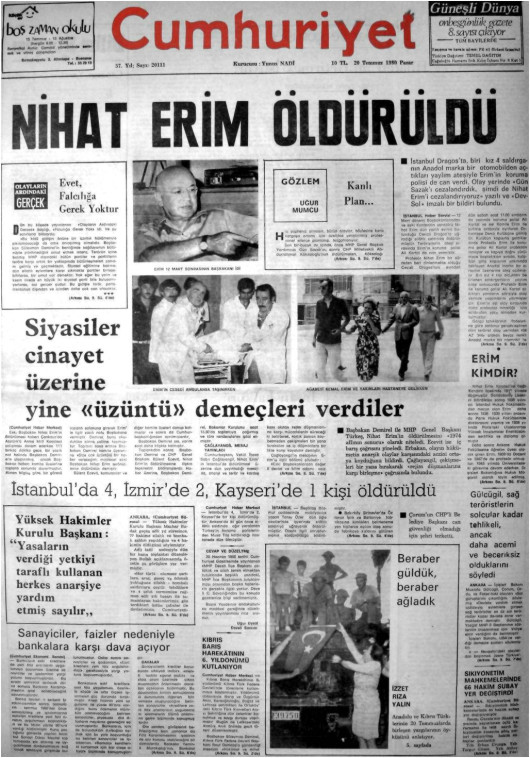 Tarihten bir gazete sayfası