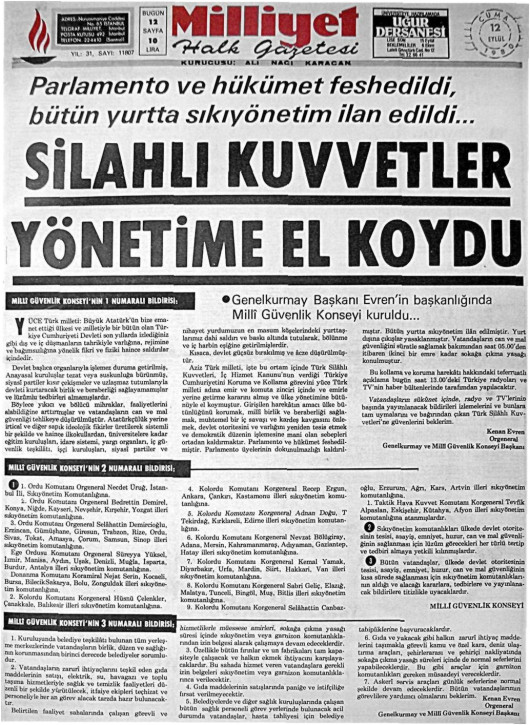 Tarihten bir gazete sayfası