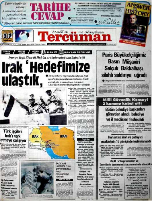 Tarihten bir gazete sayfası