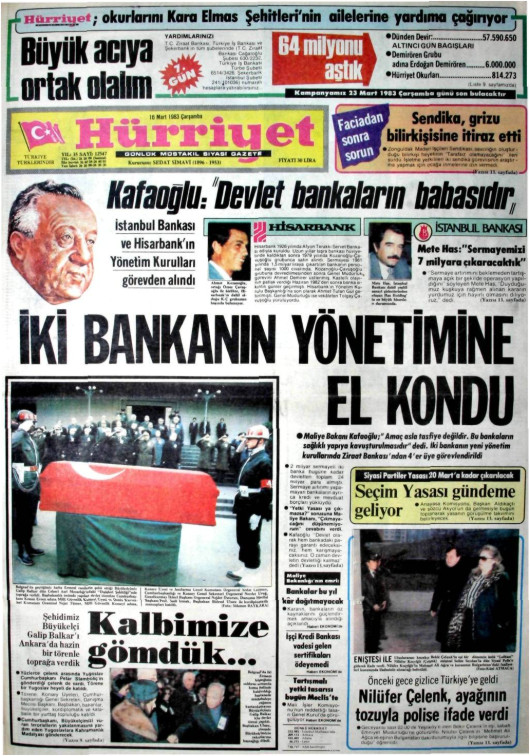 Tarihten bir gazete sayfası
