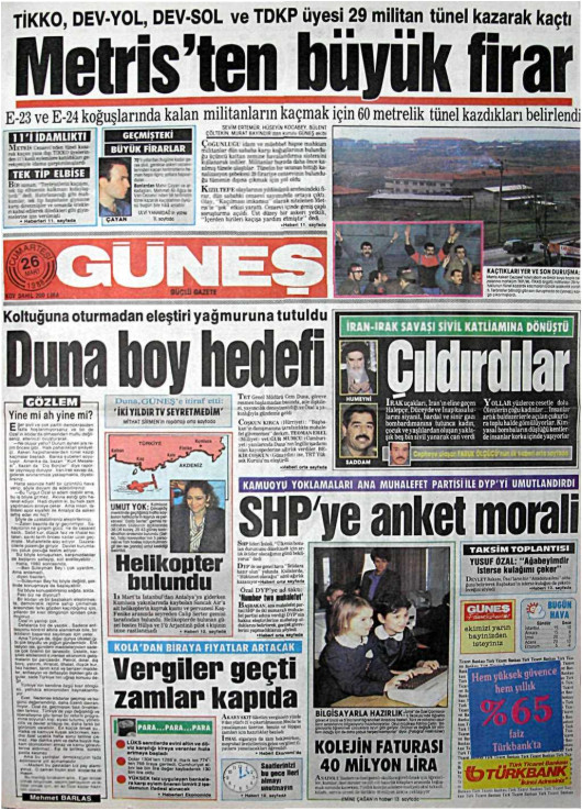 Tarihten bir gazete sayfası
