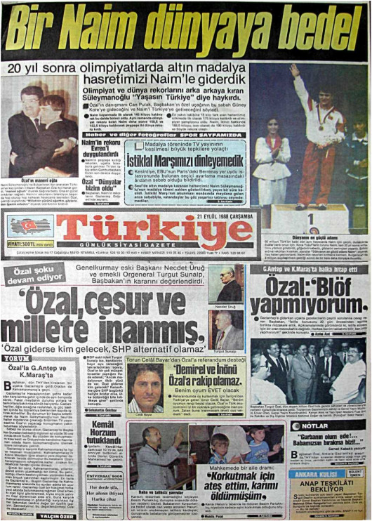 Tarihten bir gazete sayfası