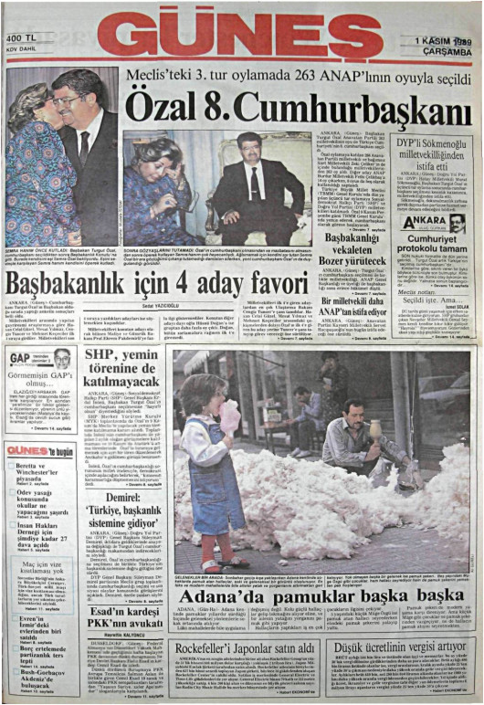 Tarihten bir gazete sayfası