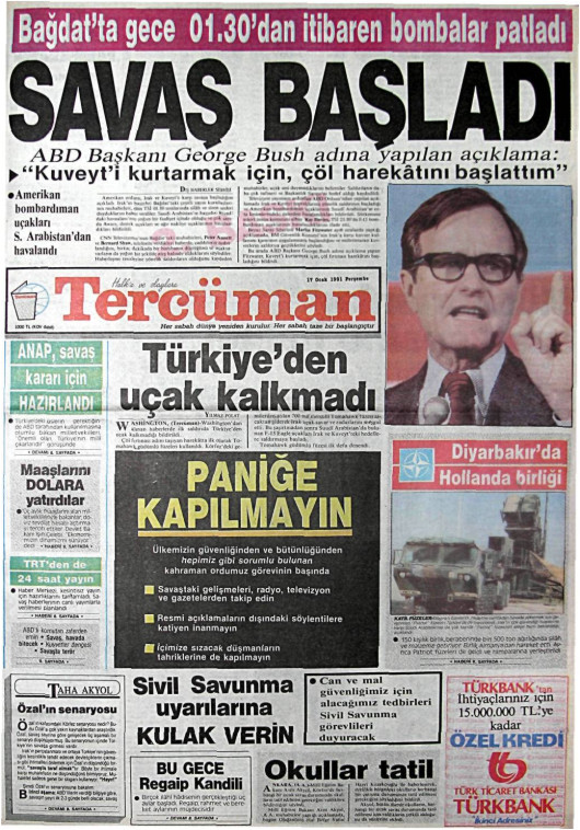 Tarihten bir gazete sayfası