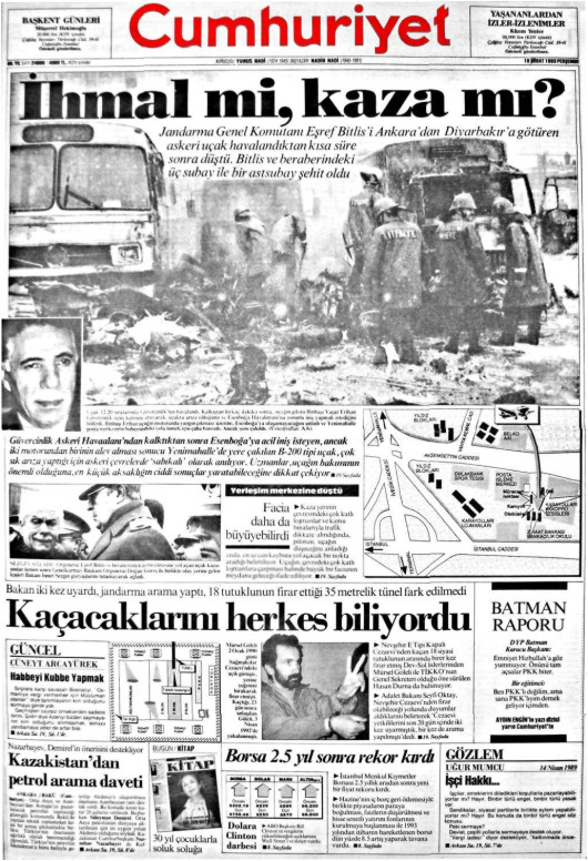 Tarihten bir gazete sayfası