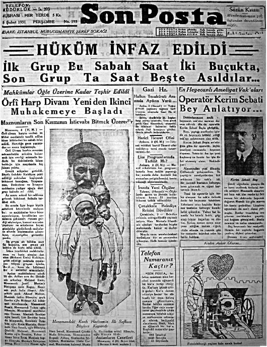 Tarihten bir gazete sayfası